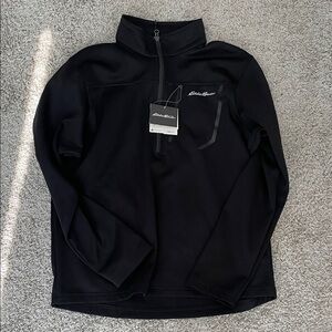 Eddie Bauer Black Quarter-Zip Pullover